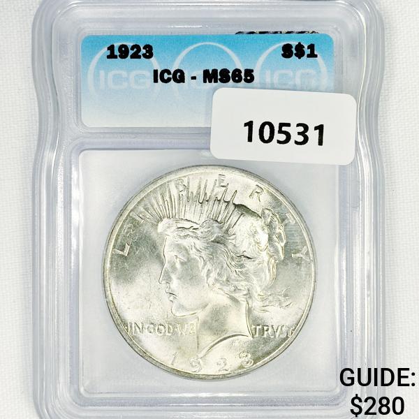 1923 Silver Peace Dollar ICG-MS65 (1 of 2)