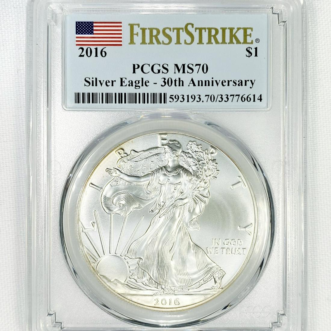 2016 Silver Eagle PCGS-MS70 30th Anniv. (1 of 2)