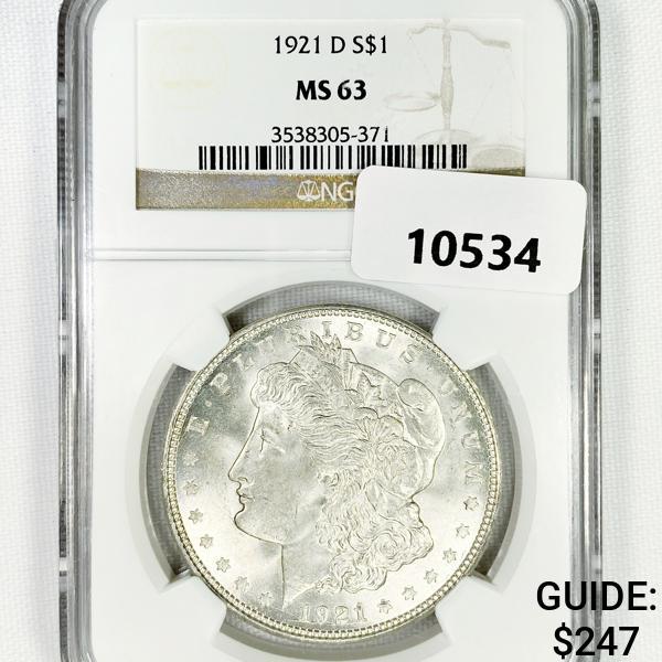 1921-D Morgan Silver Dollar NGC-MS63 (1 of 2)