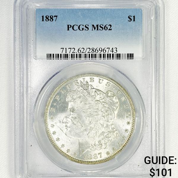 1887 Morgan Silver Dollar PCGS-MS62 (1 of 2)
