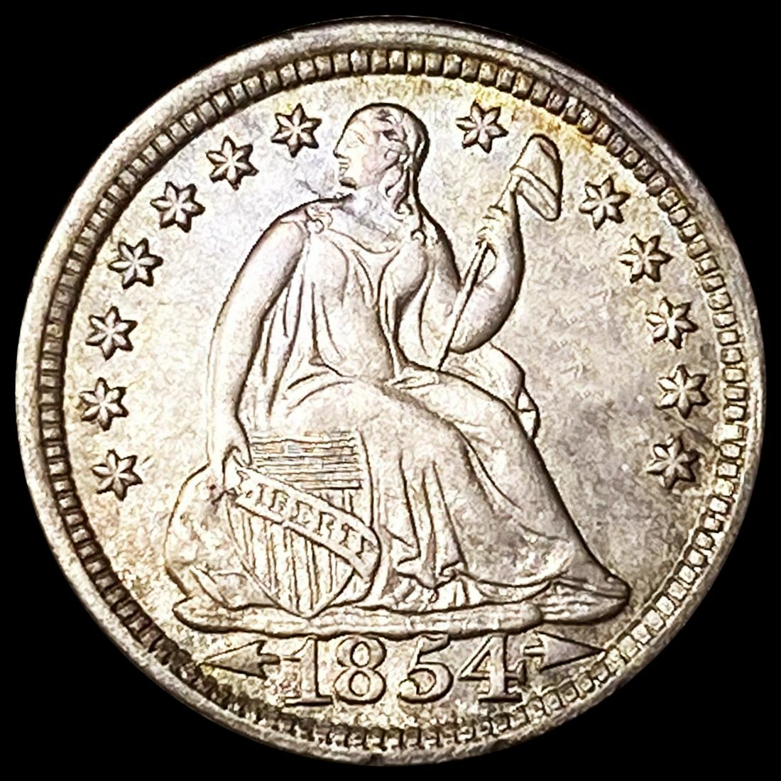 1854 Arrows Seated Liberty Half Dime UNCIRCULATED (1 of 2)