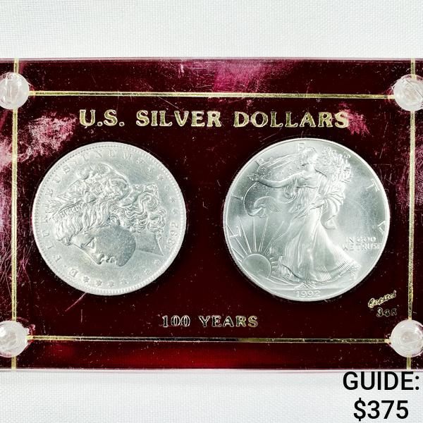 1892, 1992 Morgan Silver Dollar & Silver Eagle - (1 of 2)