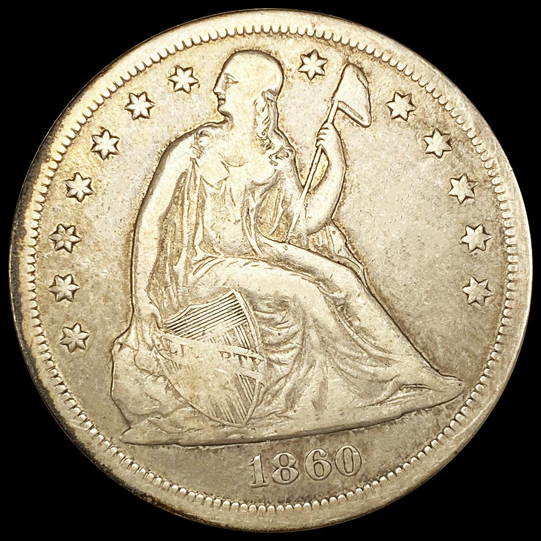 1860-O Seated Liberty Dollar NEARLY UNCIRCULATED (1 of 2)