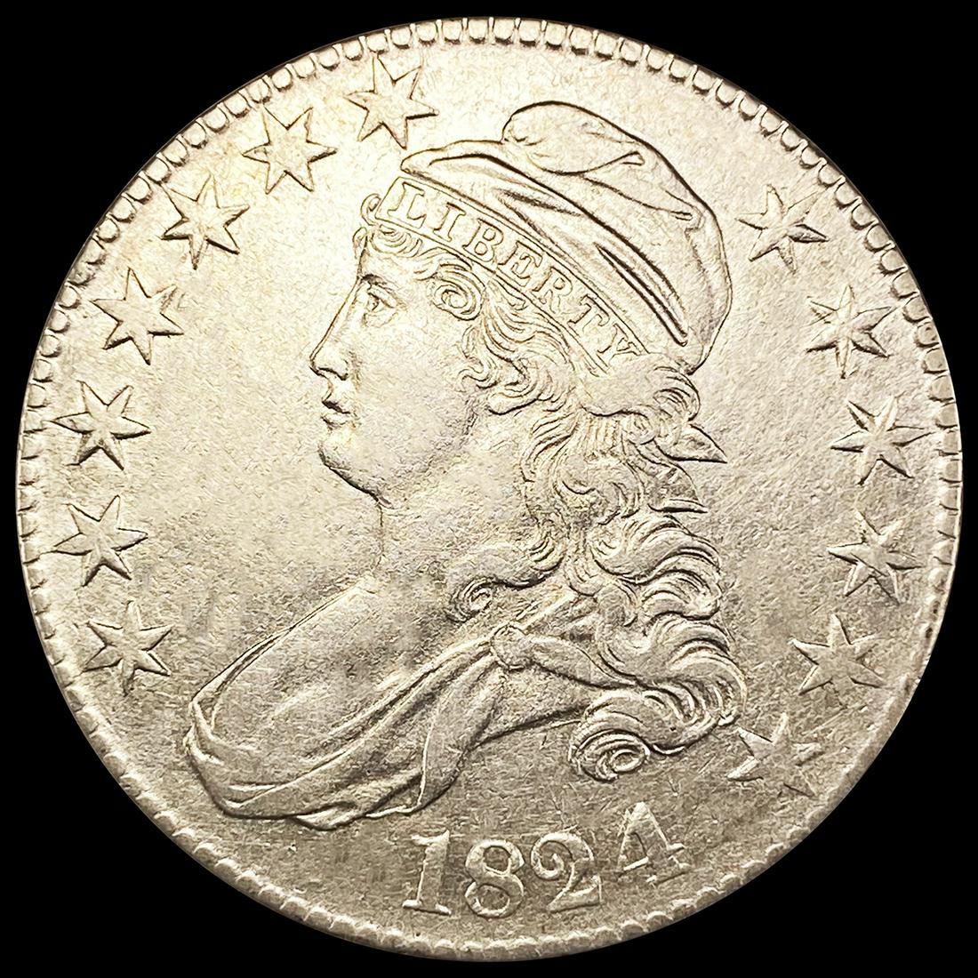 1824/4 Capped Bust Half Dollar ABOUT UNCIRCULATED (1 of 2)