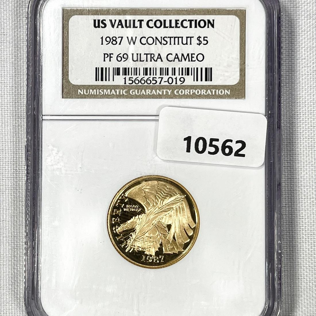 1987 $5 1/10 oz American Gold Eagle NGC-PF69 UC (1 of 2)