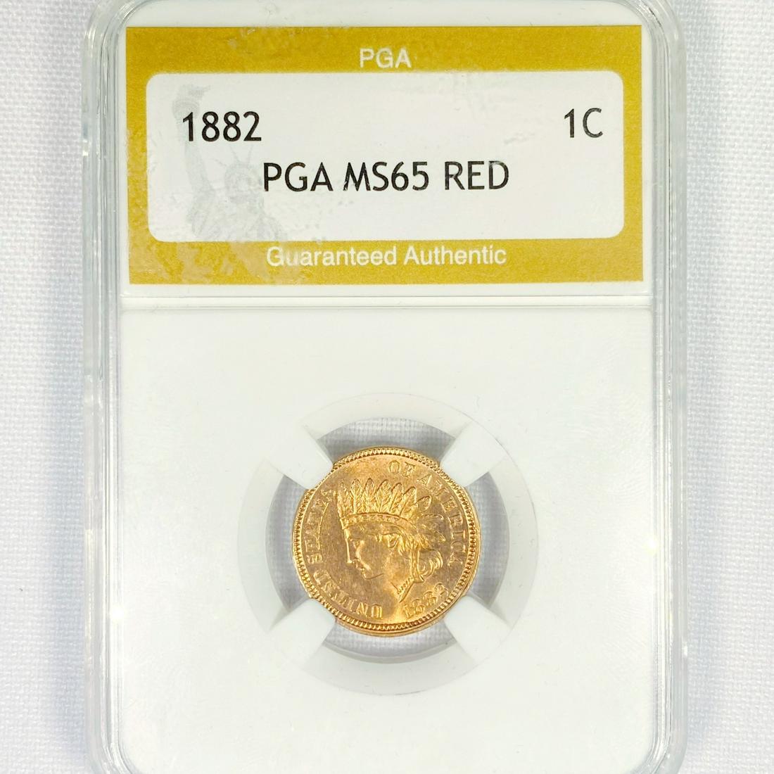 1882 Indian Head Cent PGA-MS65 RED (1 of 2)