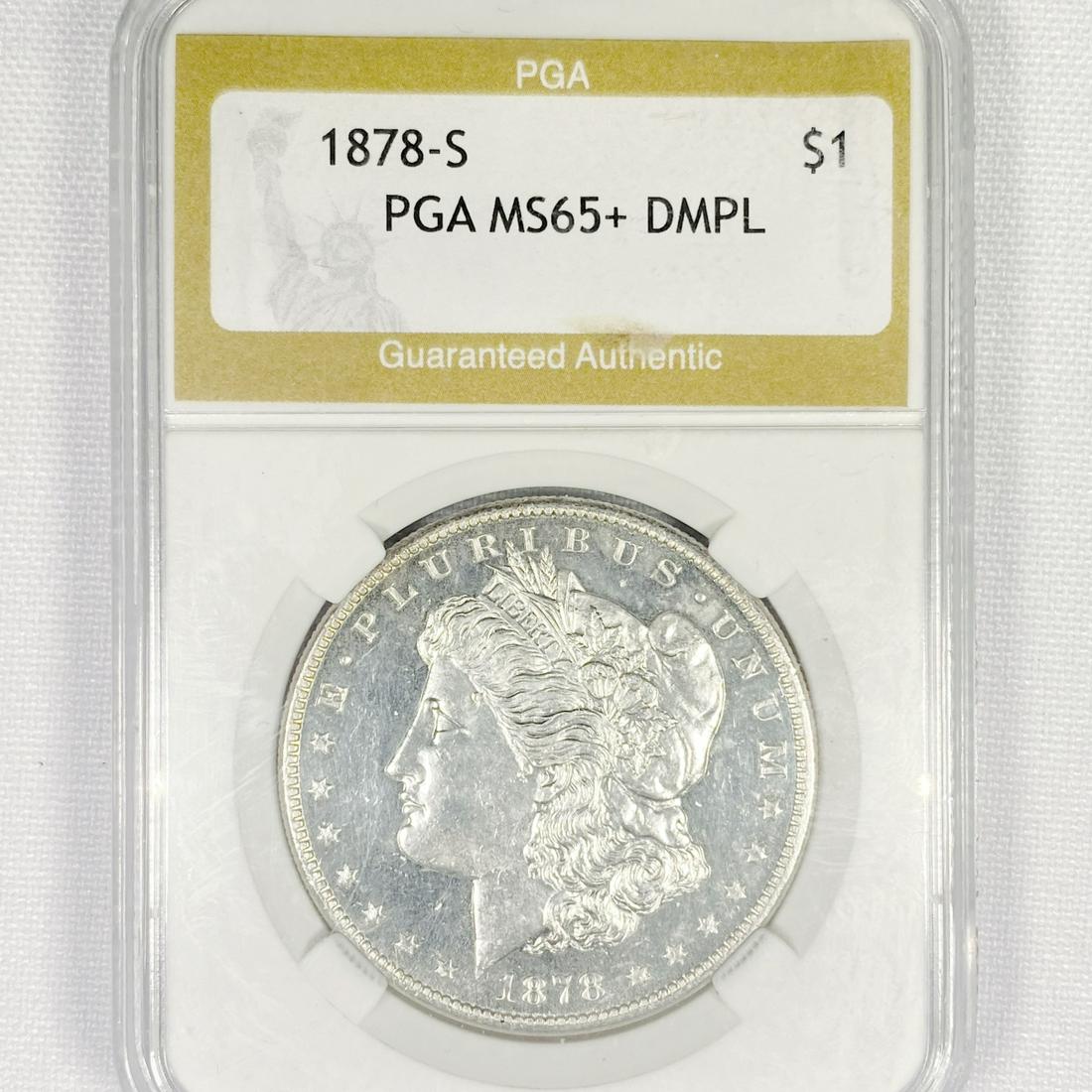 1878-S Morgan Silver Dollar PGA-MS65+ DMPL (1 of 2)