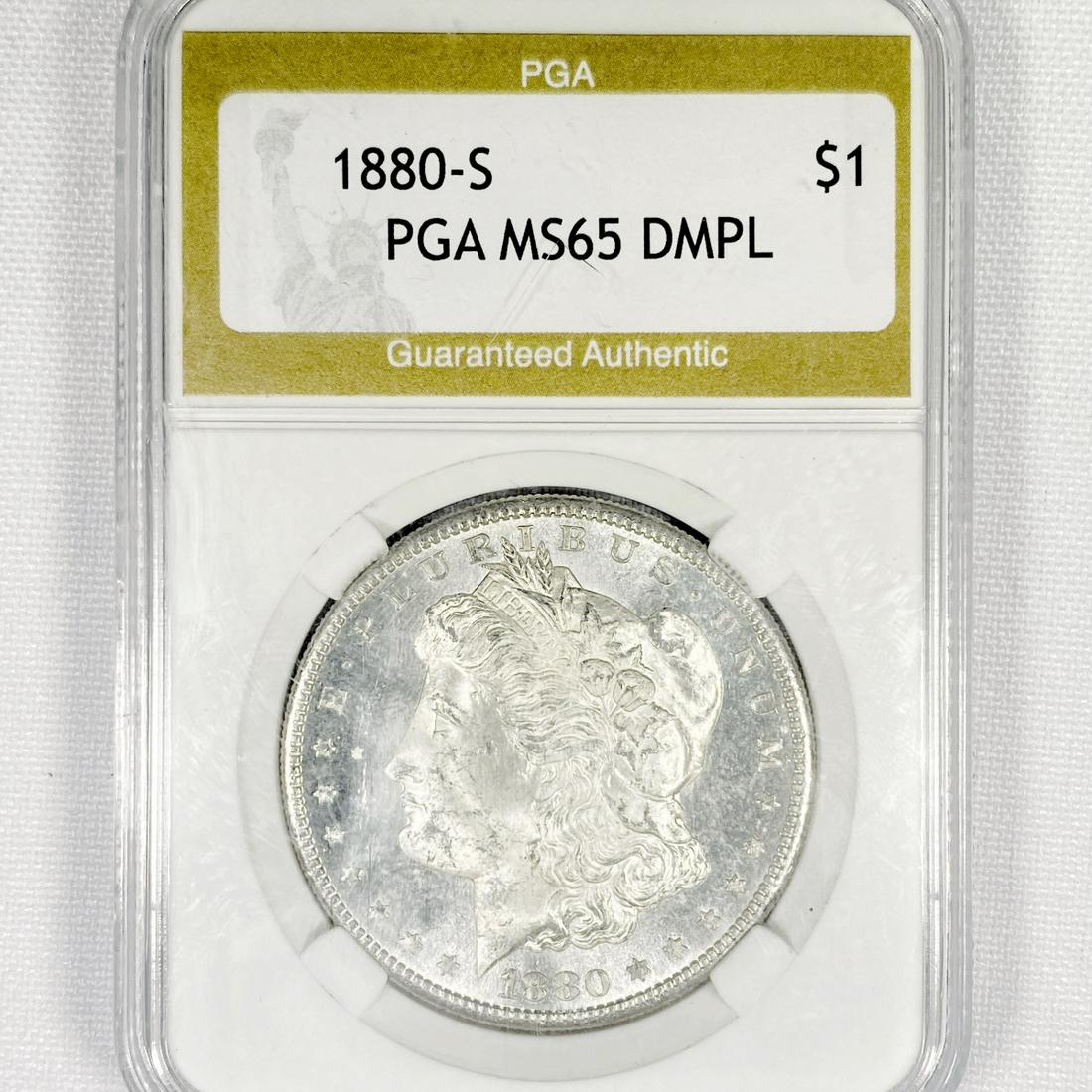 1880-S Morgan Silver Dollar PGA-MS65 DMPL (1 of 2)