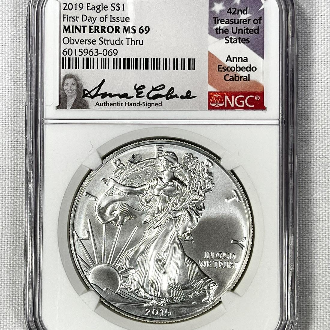 2019 Silver Eagle NGC-MS69 M.E. (1 of 2)