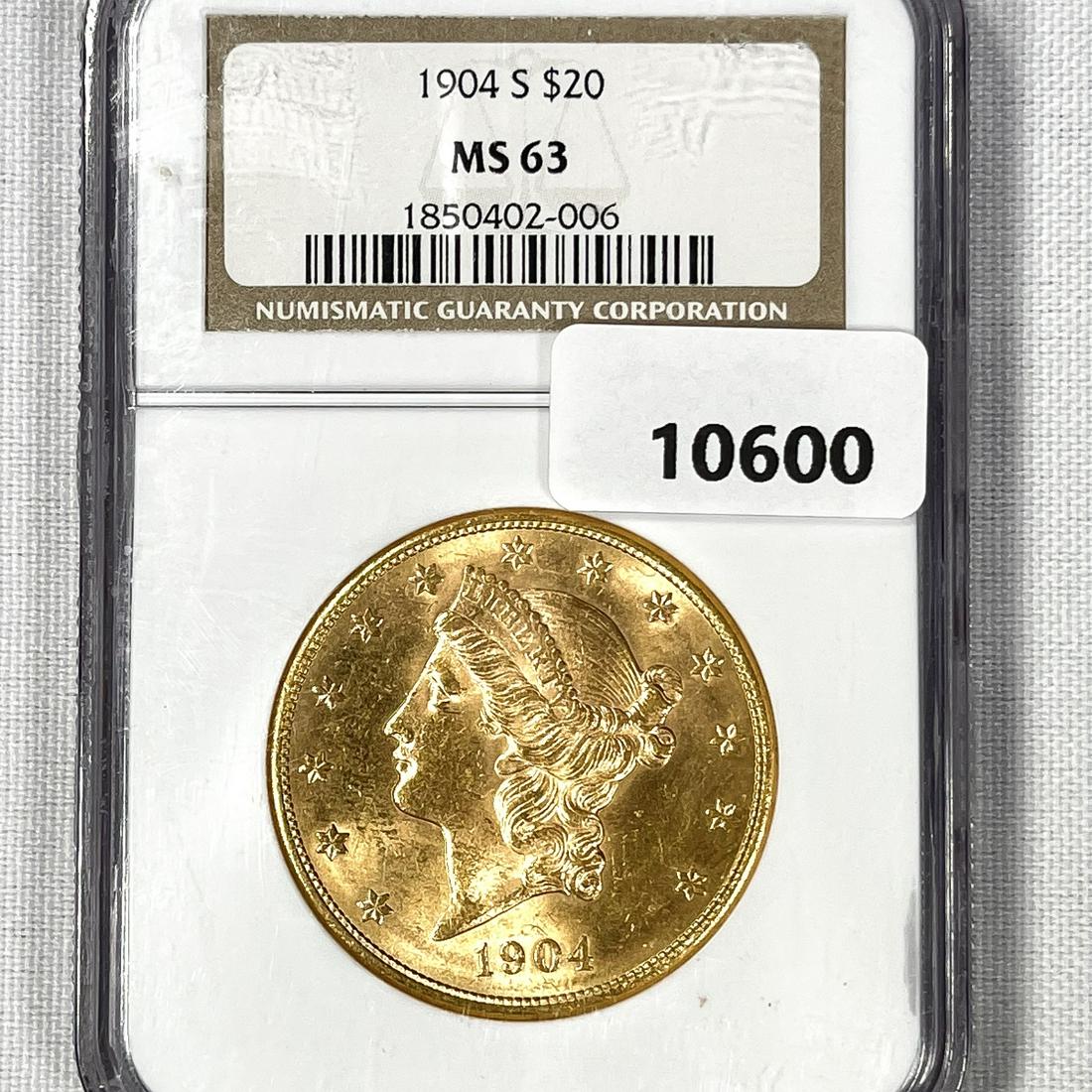 1904-S $20 Gold Double Eagle NGC-MS63 (1 of 2)