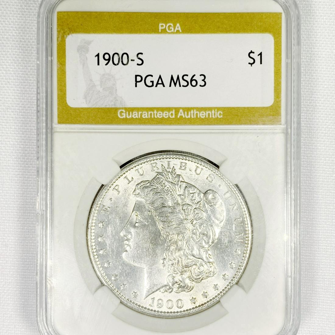 1900-S Morgan Silver Dollar PGA-MS63 (1 of 2)