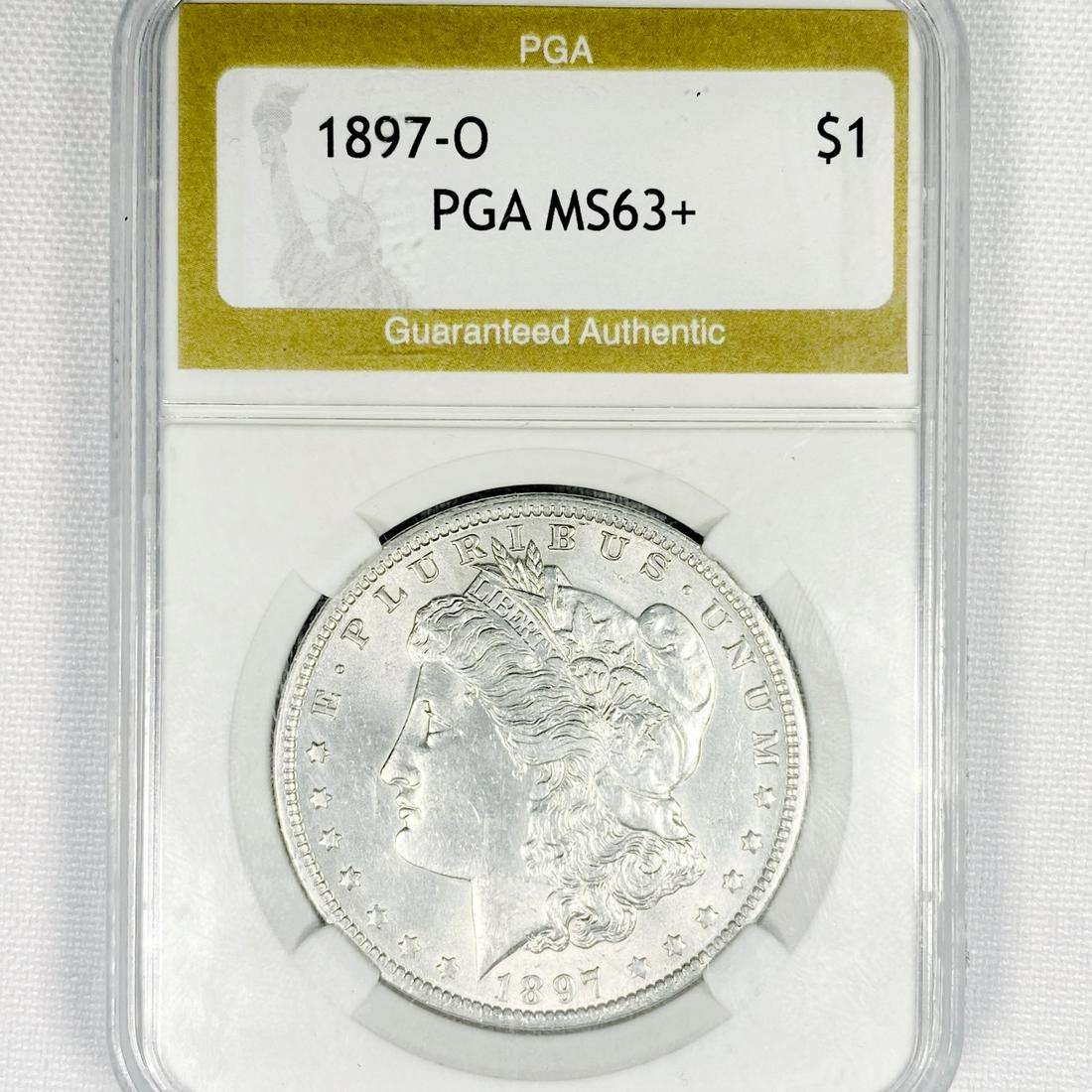 1897-O Morgan Silver Dollar PGA-MS63+ (1 of 2)