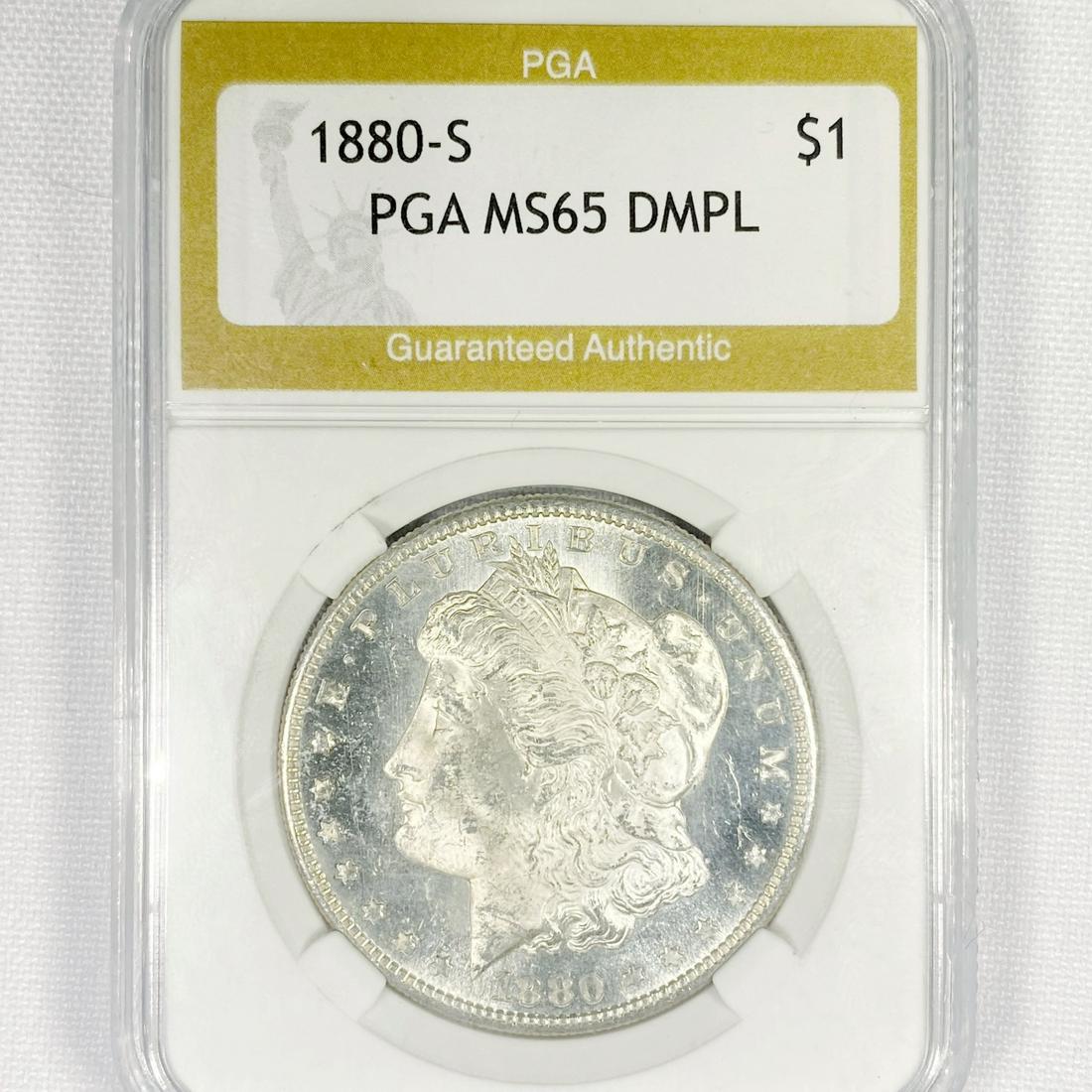 1880-S Morgan Silver Dollar PGA-MS65 DMPL (1 of 2)