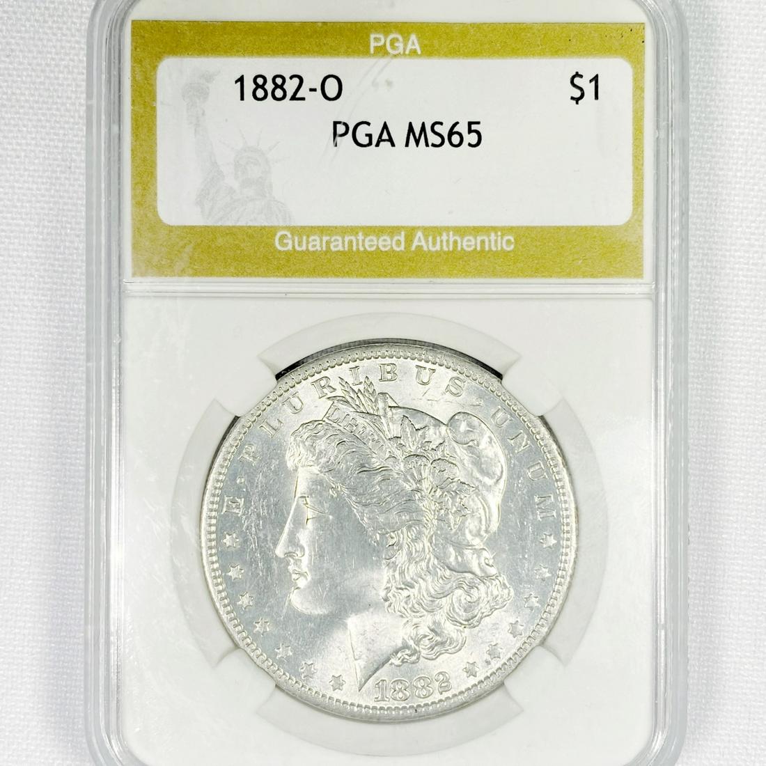 1882-O Morgan Silver Dollar PGA-MS65 (1 of 2)