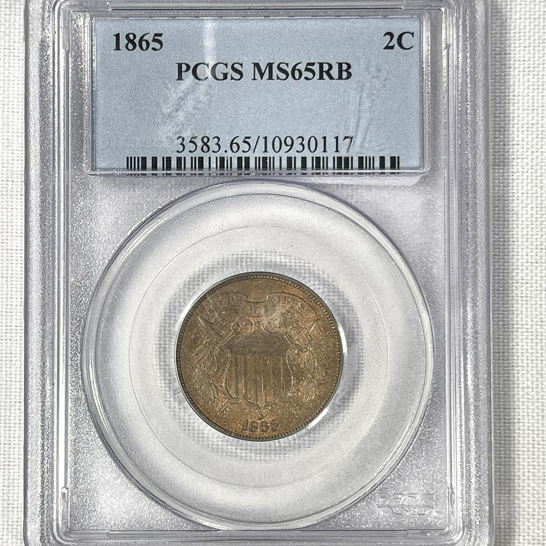 1865 Two Cent Piece PCGS-MS65 RB (1 of 2)
