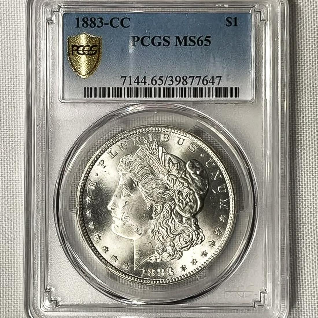 1883-CC Morgan Silver Dollar PCGS-MS65 (1 of 2)