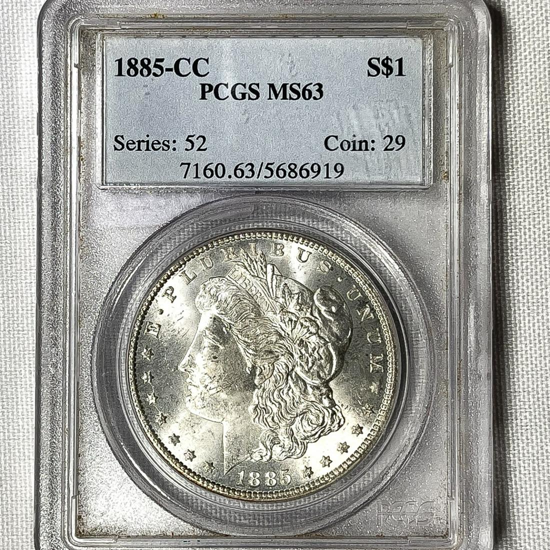 1885-CC Morgan Silver Dollar PCGS-MS63 (1 of 2)