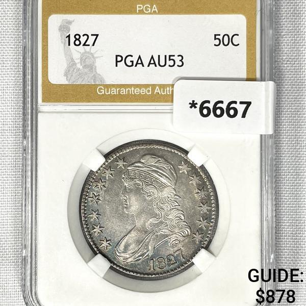 1827 Capped Bust Half Dollar PGA-AU53 (1 of 2)
