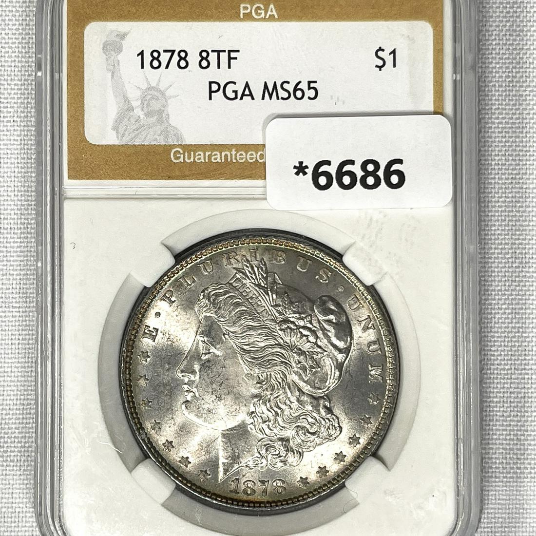 1878 8TF Morgan Silver Dollar PGA-MS65 (1 of 2)