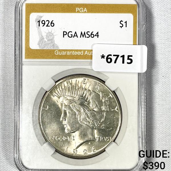 1926 Silver Peace Dollar PGA-MS64 (1 of 2)
