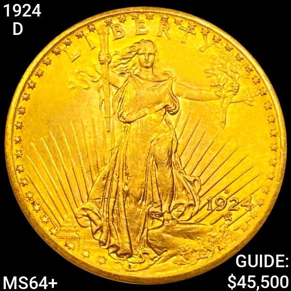 1924-D $20 Gold Double Eagle CHOICE BU+ (1 of 2)