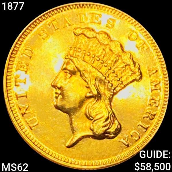 1877 $3 Gold Piece UNCIRCULATED (1 of 2)