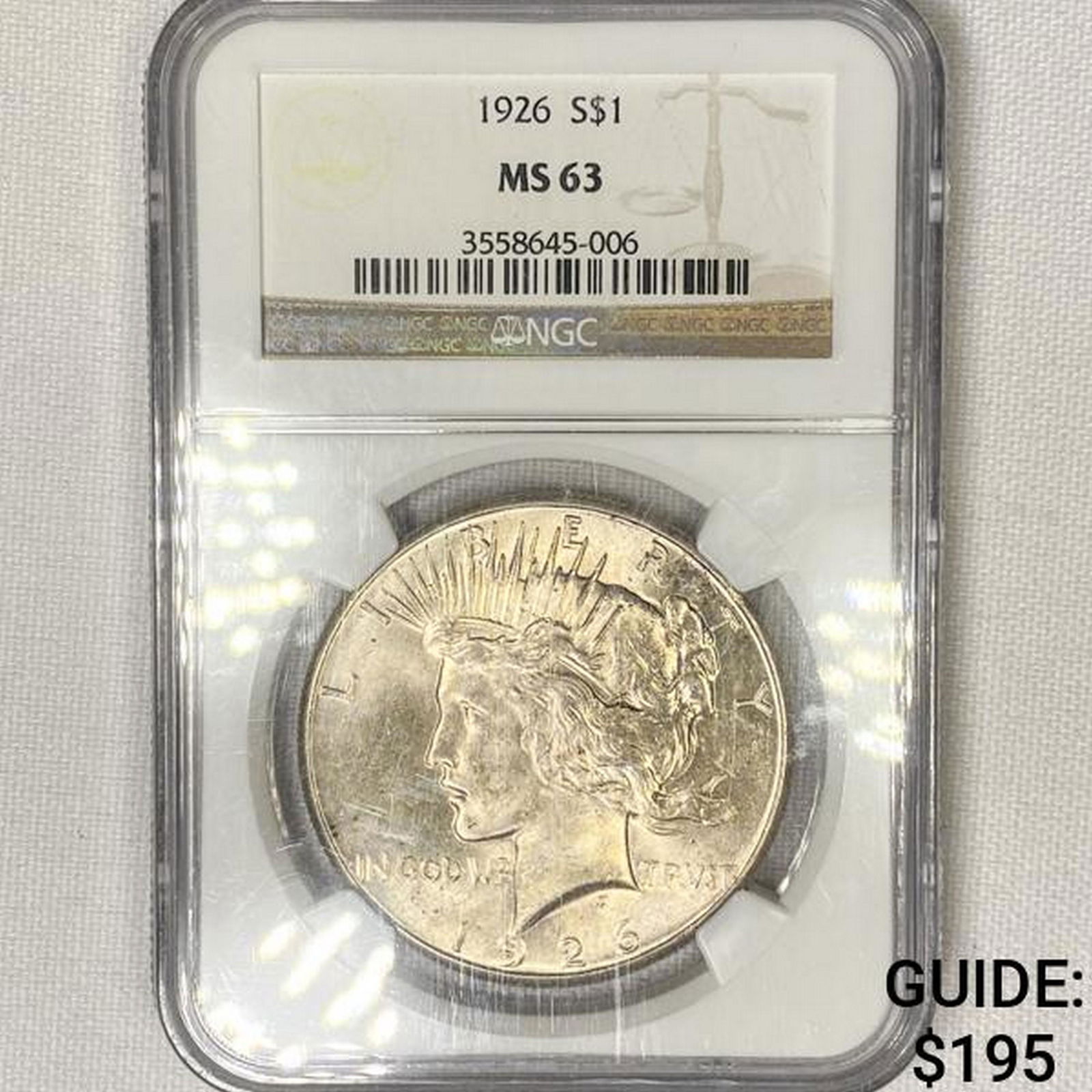 1926 Silver Peace Dollar NGC-MS63 (1 of 2)
