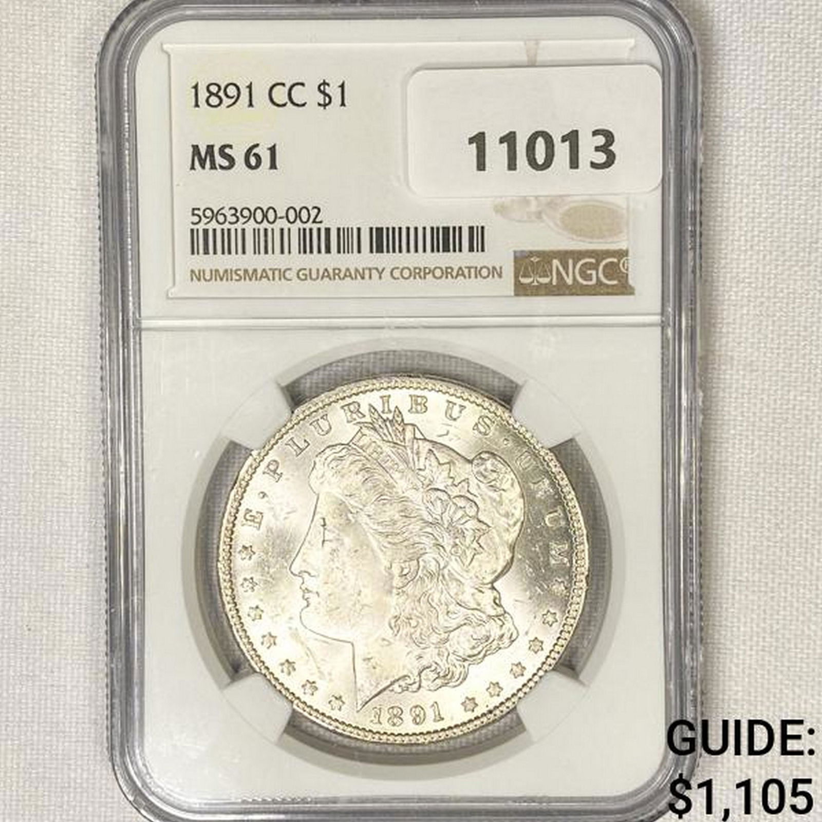 1891-CC Morgan Silver Dollar NGC-MS61 (1 of 2)