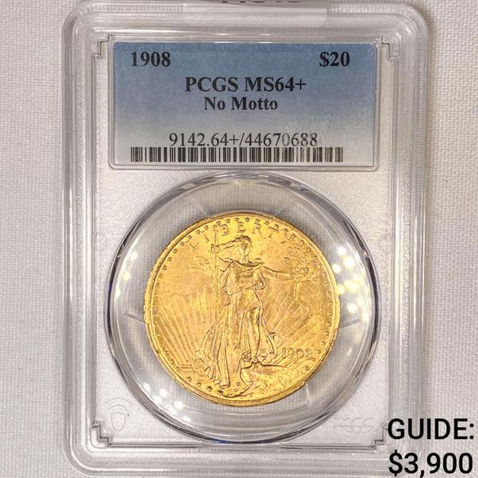 1908 $20 Gold Double Eagle PCGS-MS64+ (1 of 2)