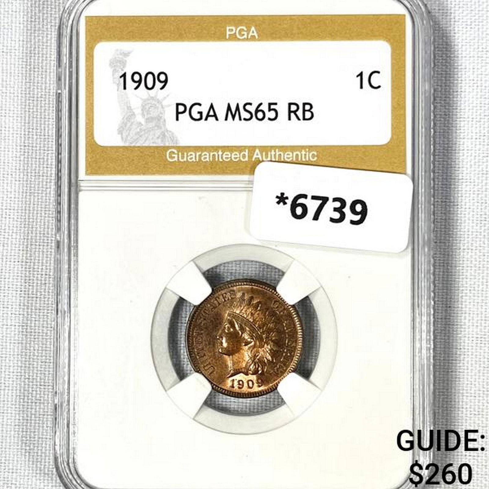 1909 Indian Head Cent PGA-MS65 RB (1 of 2)