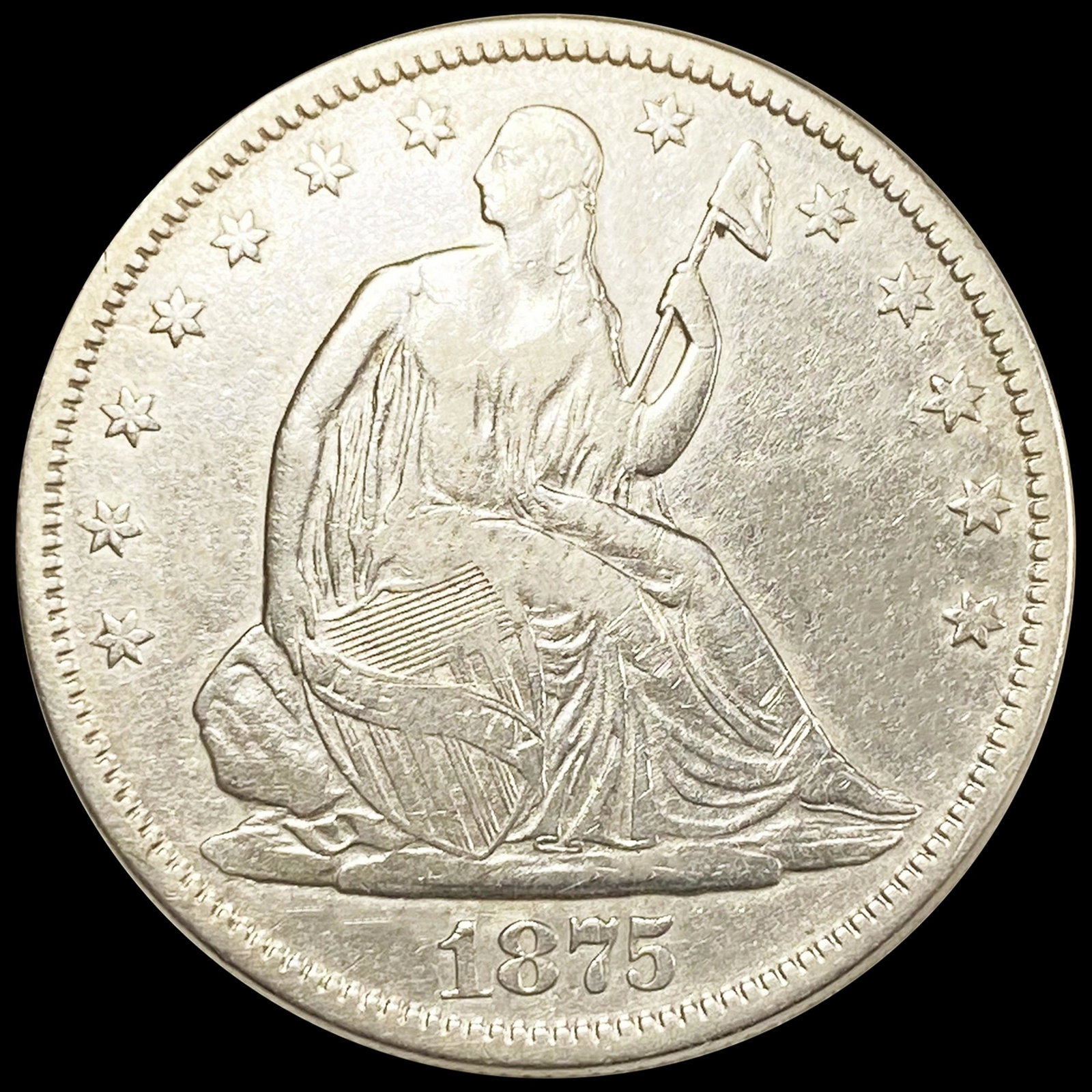 1875-S Seated Liberty Half Dollar NEARLY (1 of 2)