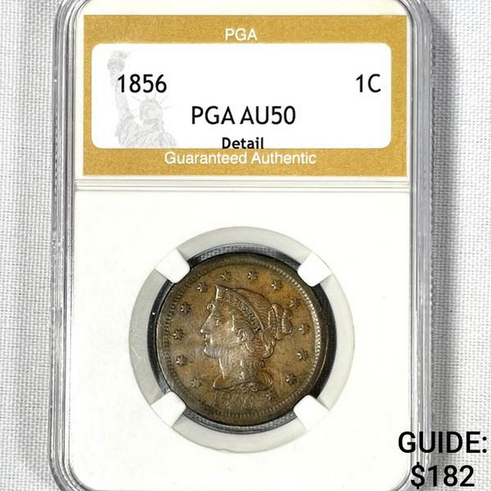 1856 Braided Hair Large Cent PGA-AU50 Detail (1 of 2)