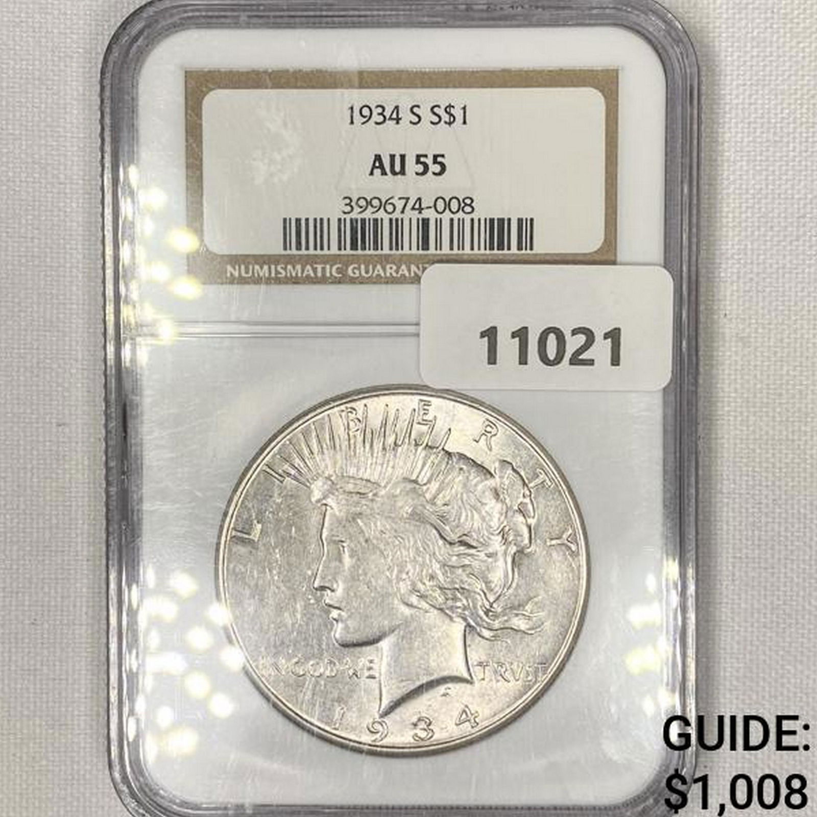 1934-S Silver Peace Dollar NGC-AU55 (1 of 2)