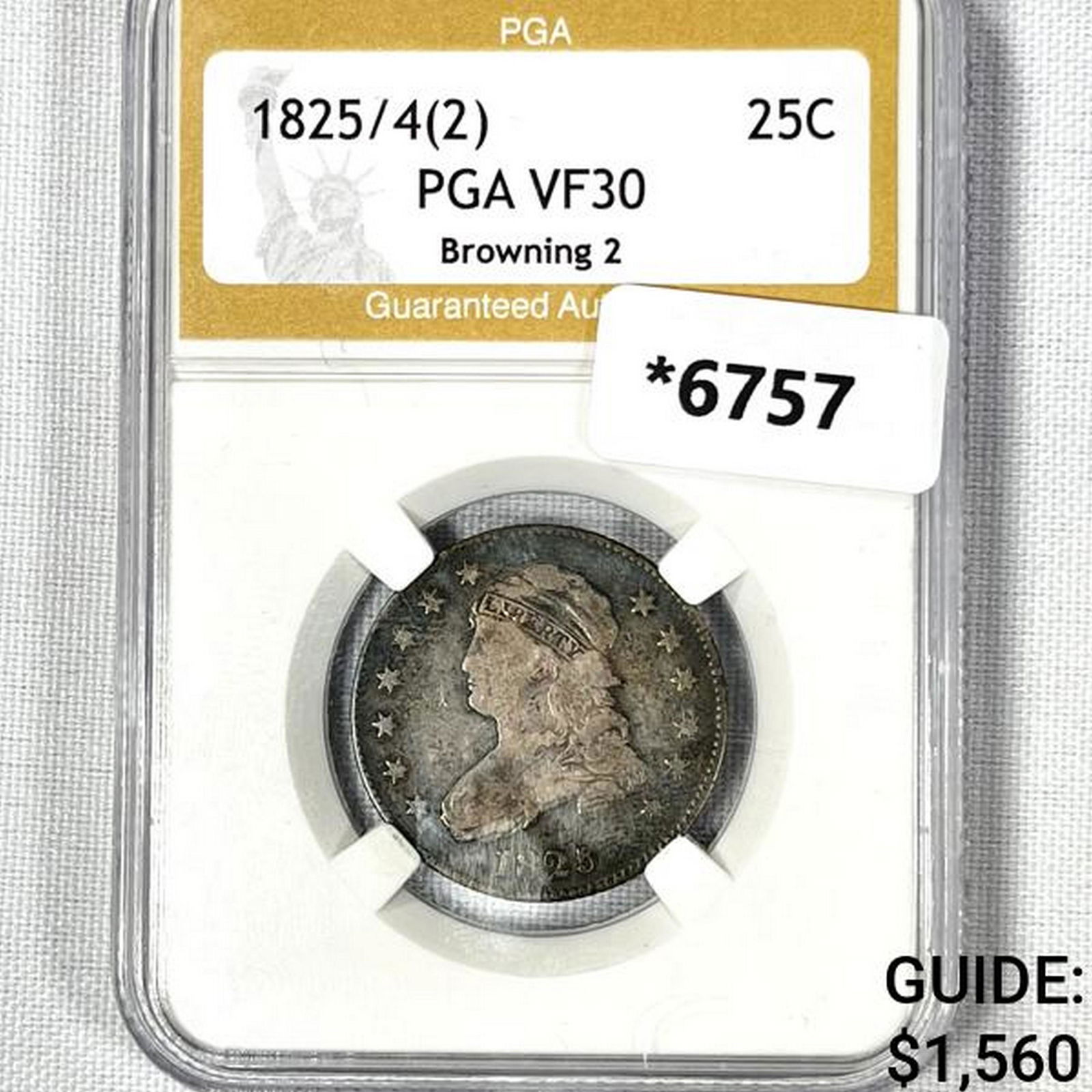 1825/4(2) Capped Bust Quarter PGA-VF30 Browning 2 (1 of 2)