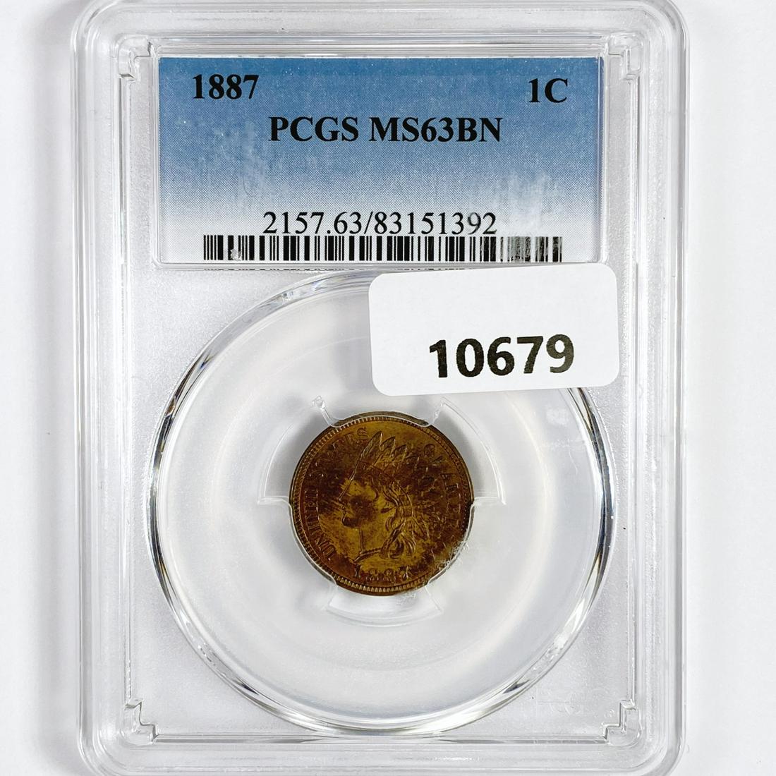 1887 Indian Head Cent PCGS-MS63 BN (1 of 2)