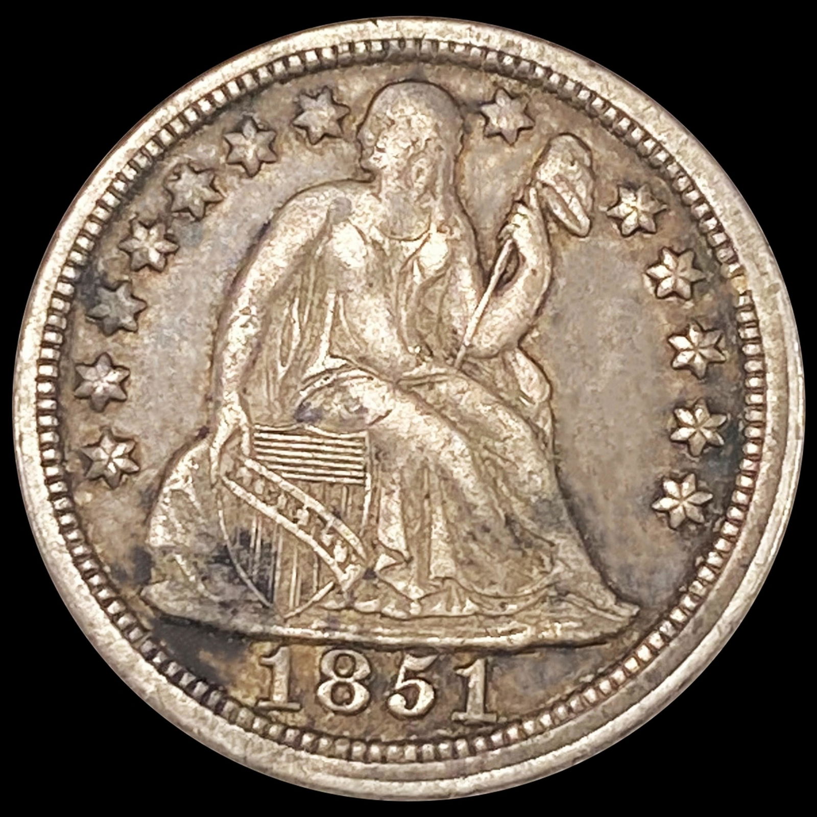 1851 Seated Liberty Dime CLOSELY UNCIRCULATED (1 of 2)