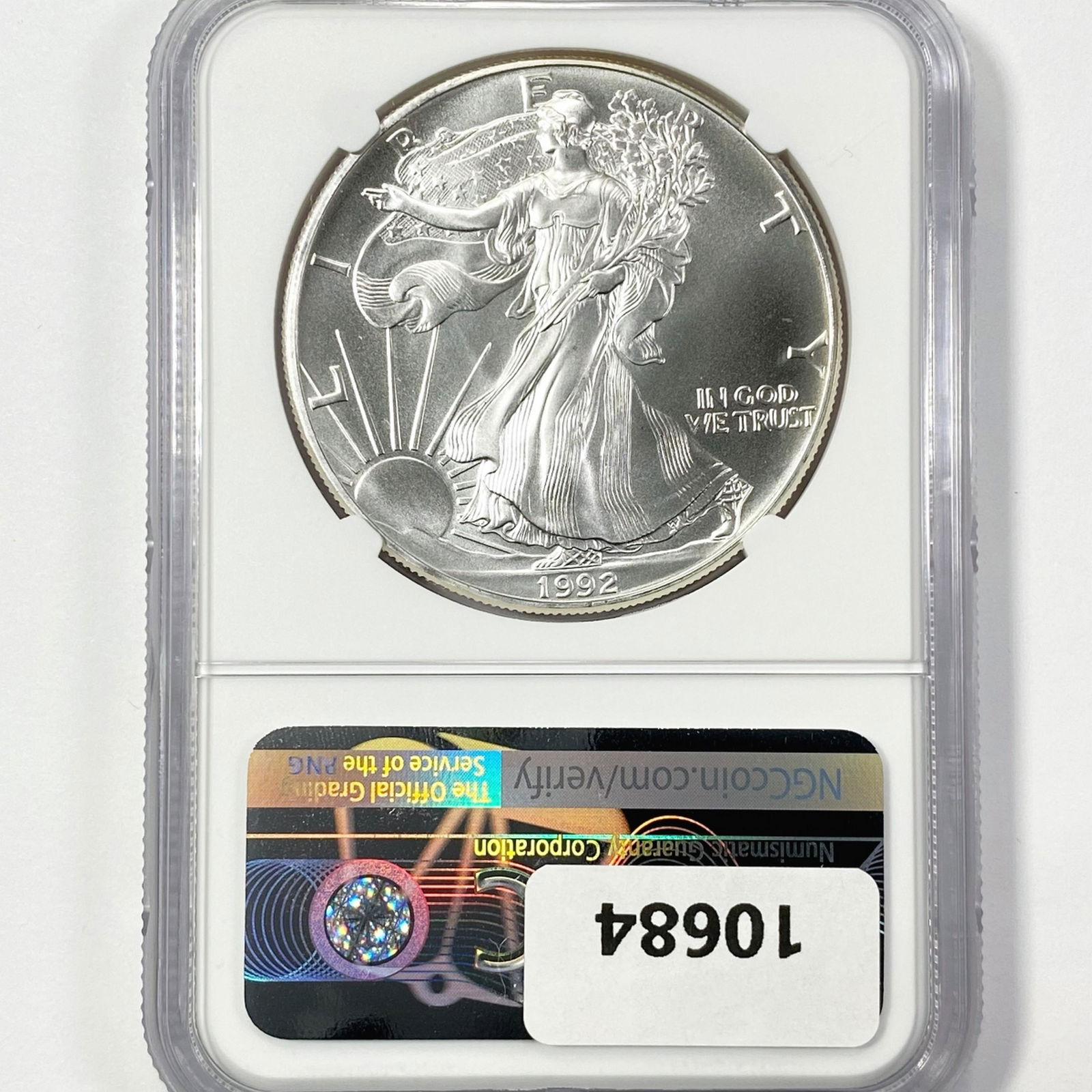1992 Silver Eagle NGC-MS69 M.E. Rev Struck Thru (1 of 2)