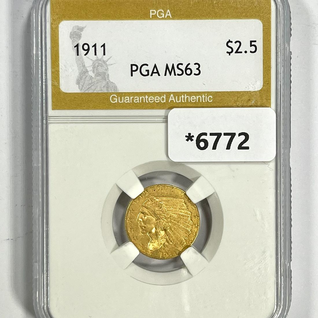 1911 $2.50 Gold Quarter Eagle PGA-MS63 (1 of 2)