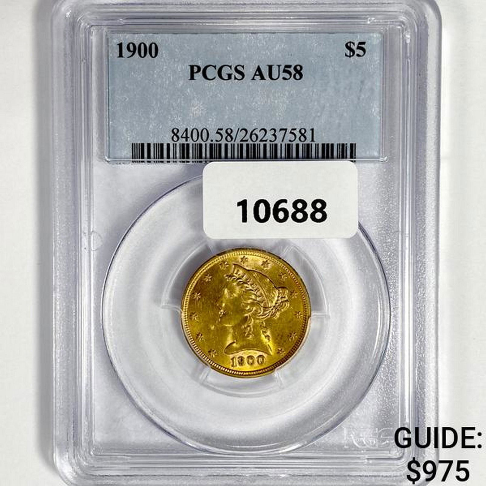 1900 $5 Gold Half Eagle PCGS-AU58 (1 of 2)