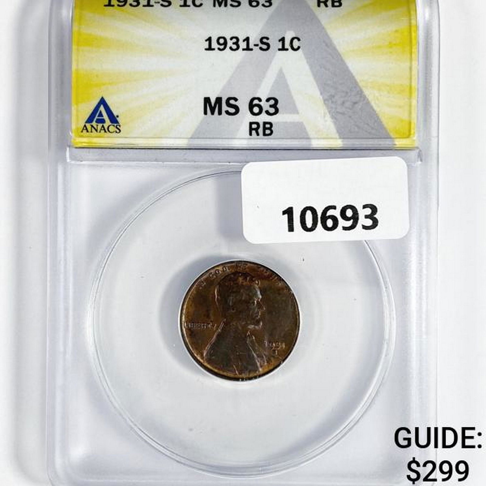 1931-S Wheat Cent ANACS-MS63 RB (1 of 2)