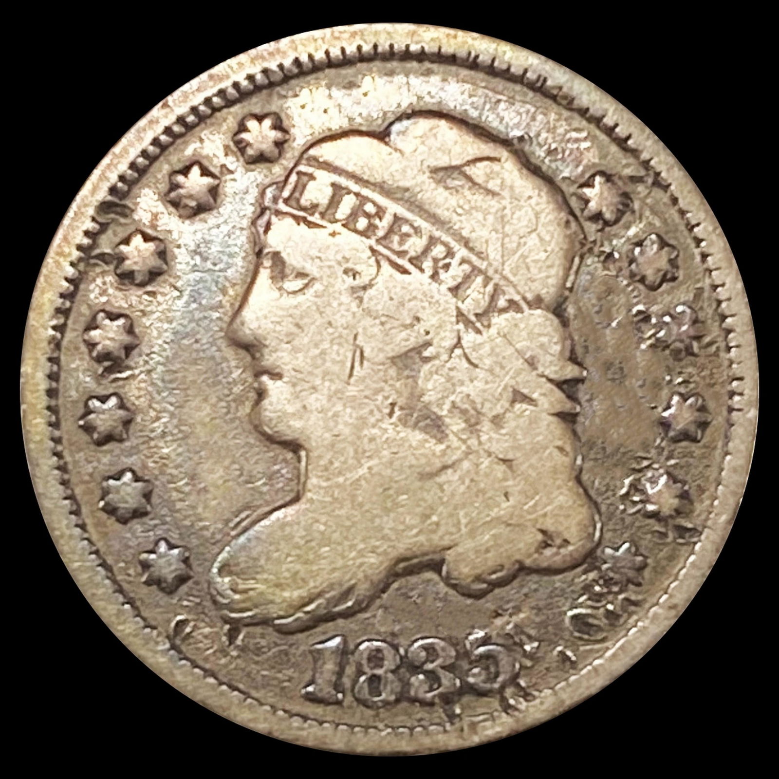 1835 Capped Bust Half Dime NICELY CIRCULATED (1 of 2)