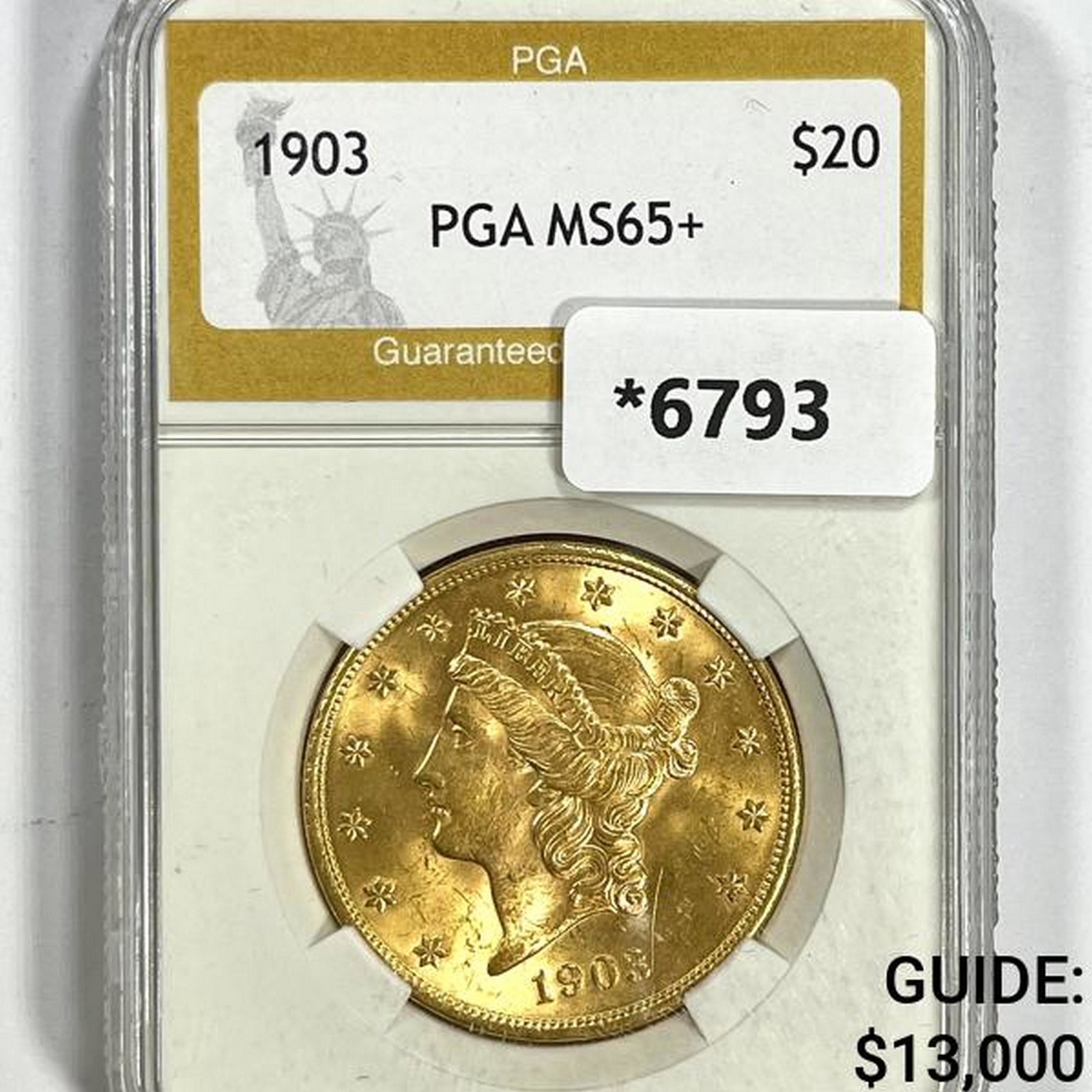 1903 $20 Gold Double Eagle PGA-MS65+: 1903 $20 Gold Double Eagle PGA-MS65+