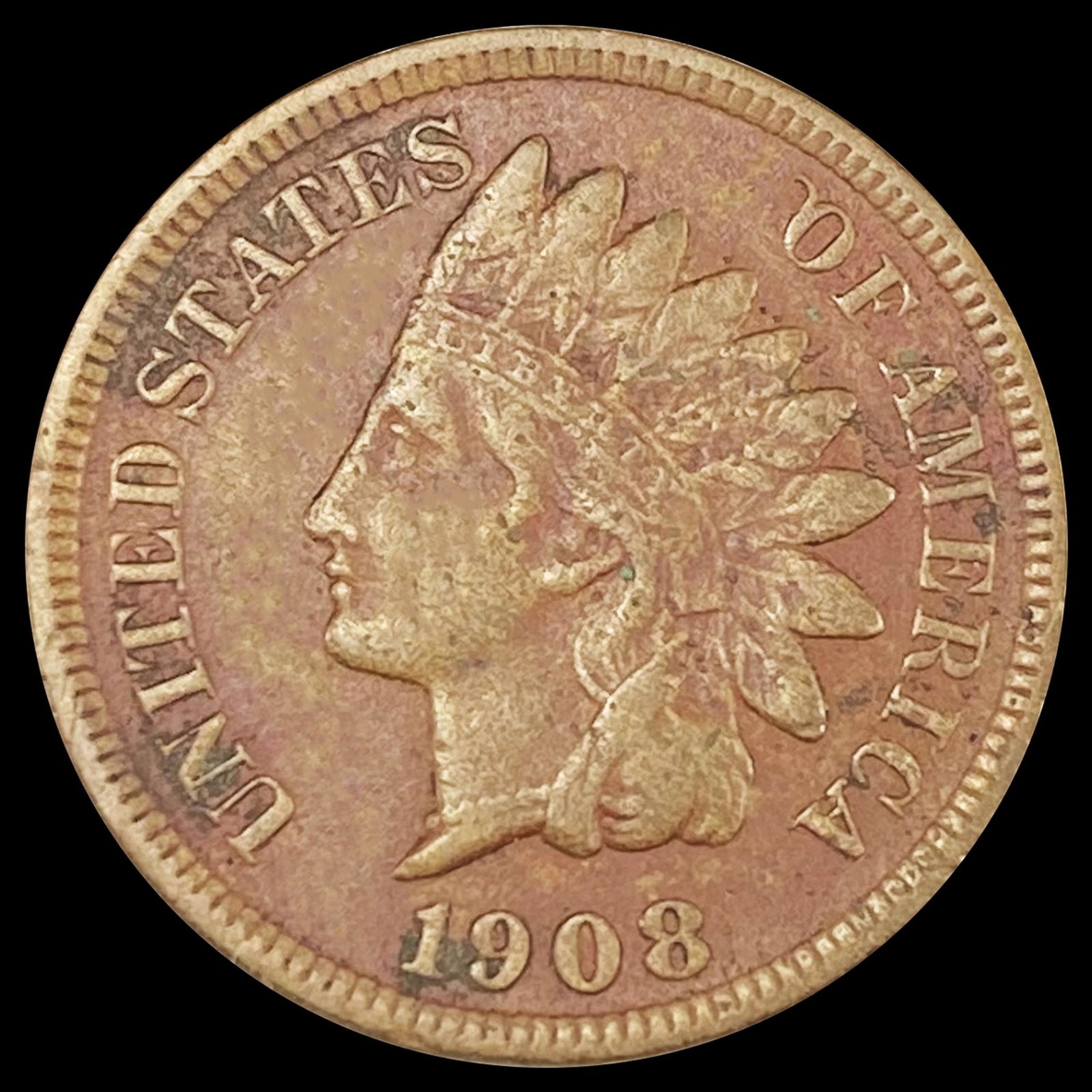 1908-S Indian Head Cent LIGHTLY CIRCULATED (1 of 2)