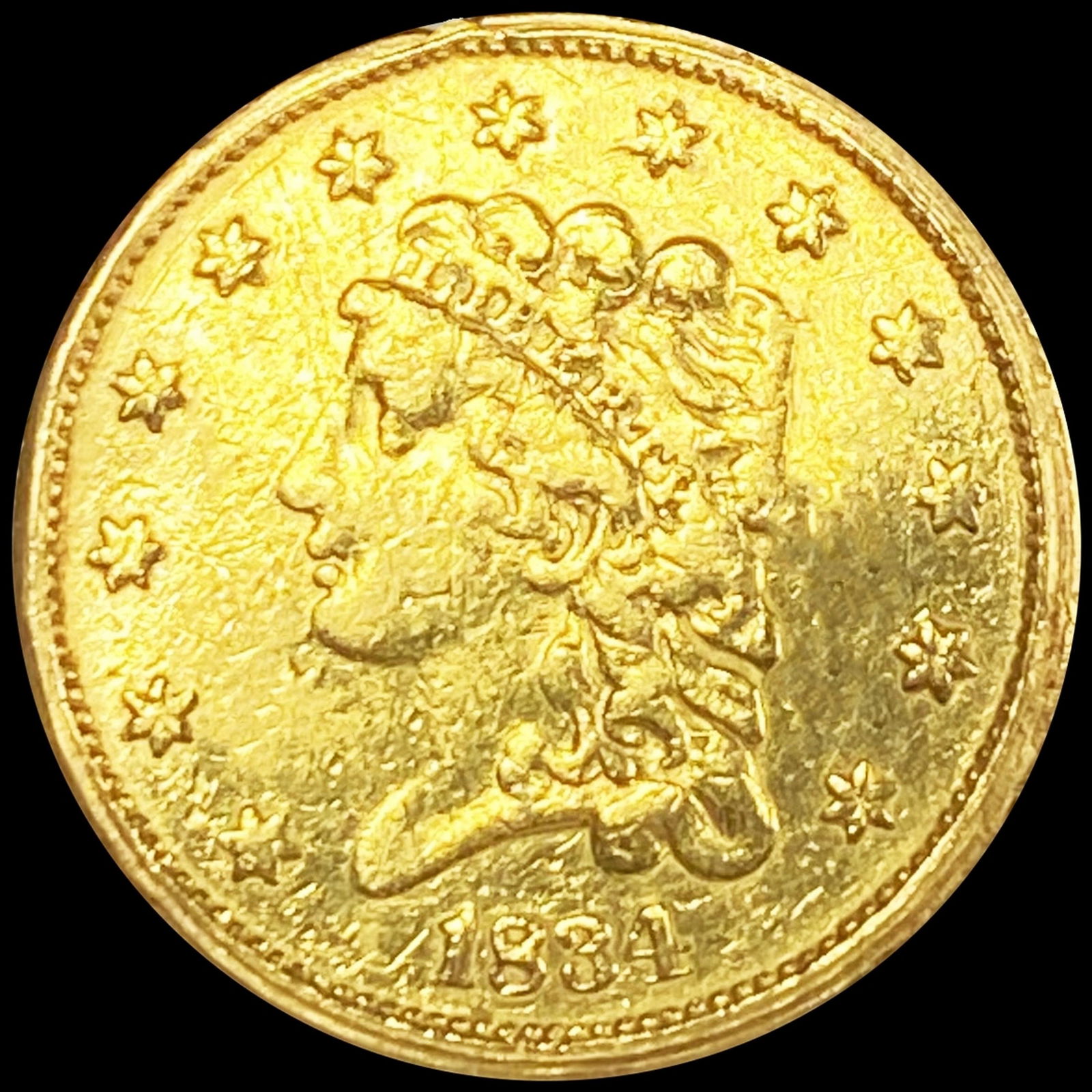 1834 $2.50 Gold Quarter Eagle LIGHTLY CIRCULATED (1 of 2)
