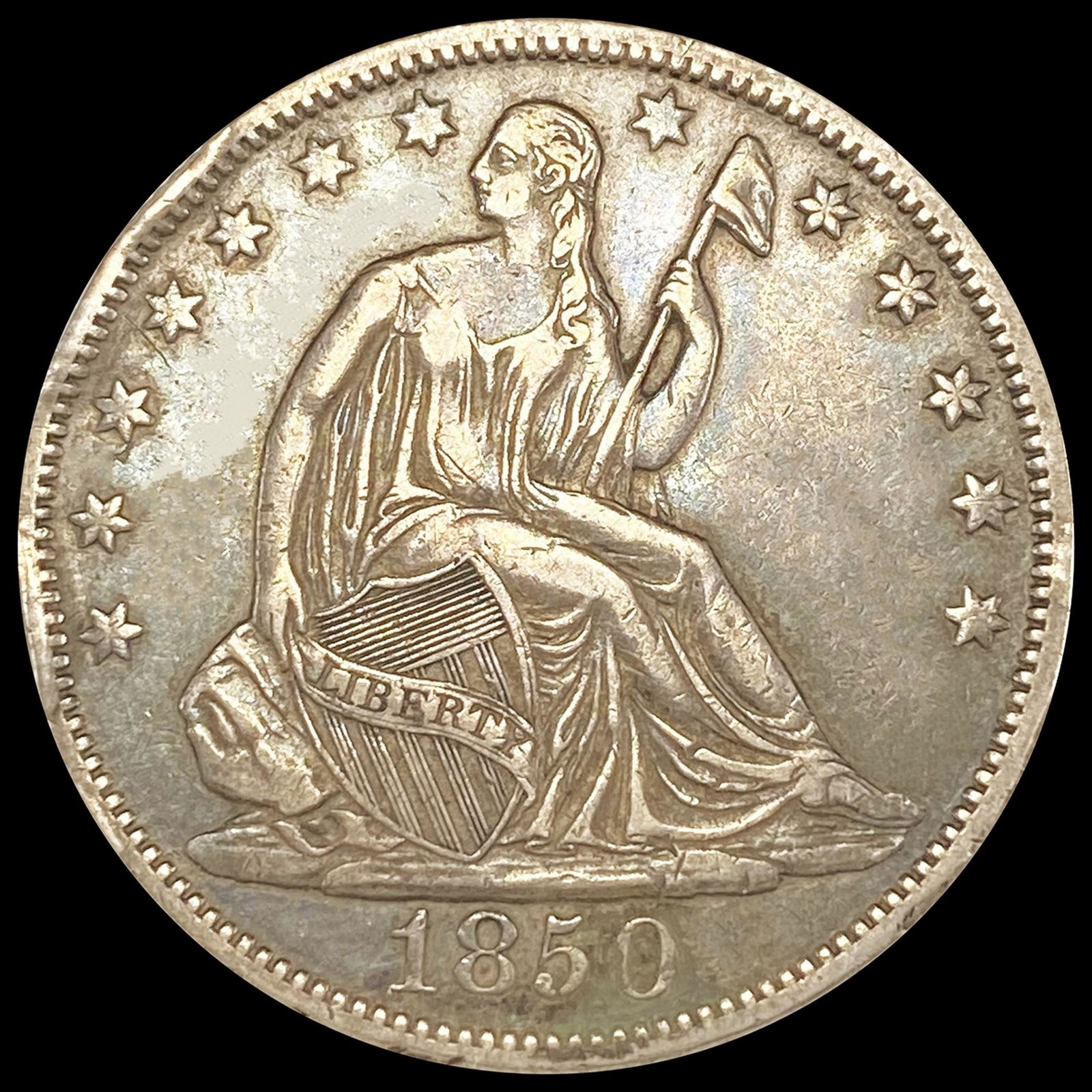 1850-O Seated Liberty Half Dollar NEARLY (1 of 2)