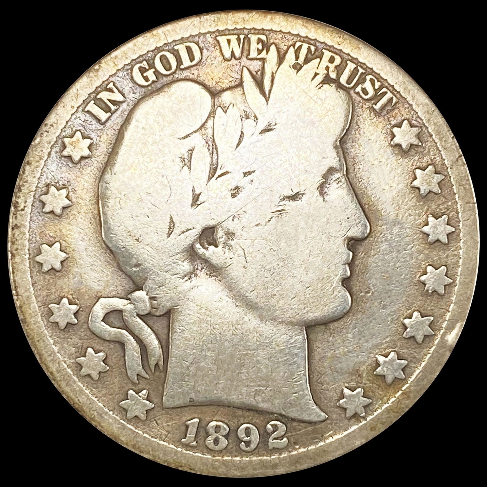 1892-S Barber Half Dollar NICELY CIRCULATED (1 of 2)