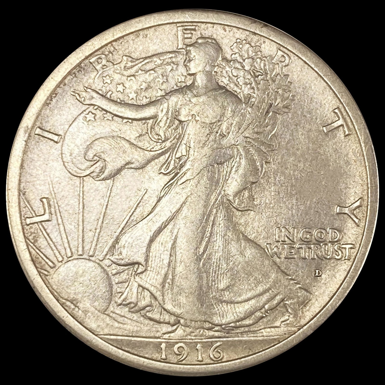 1916-D Walking Liberty Half Dollar CLOSELY (1 of 2)