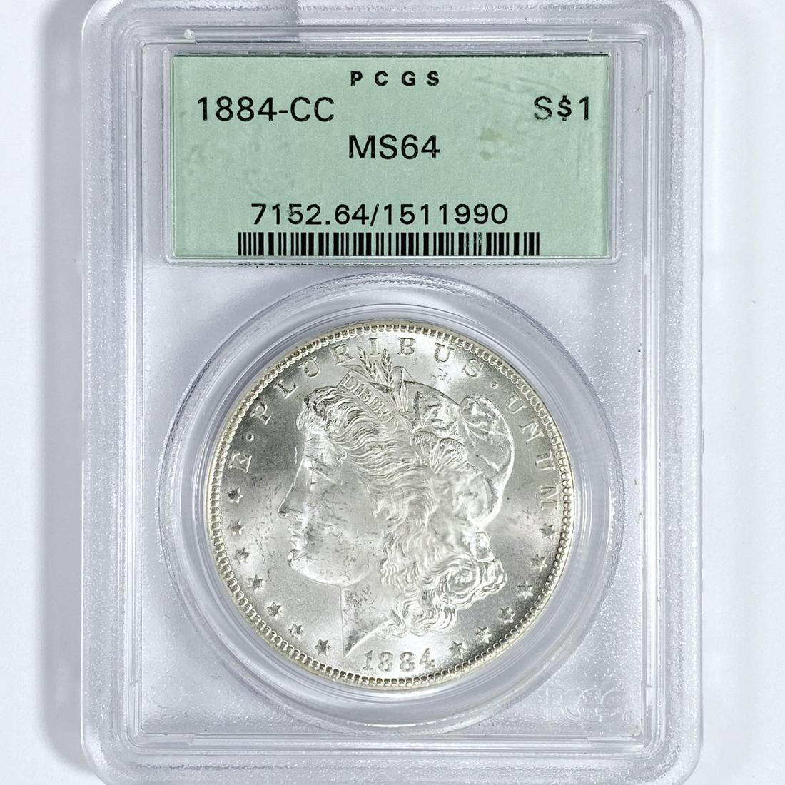 1884-CC Morgan Silver Dollar PCGS-MS64 (1 of 2)