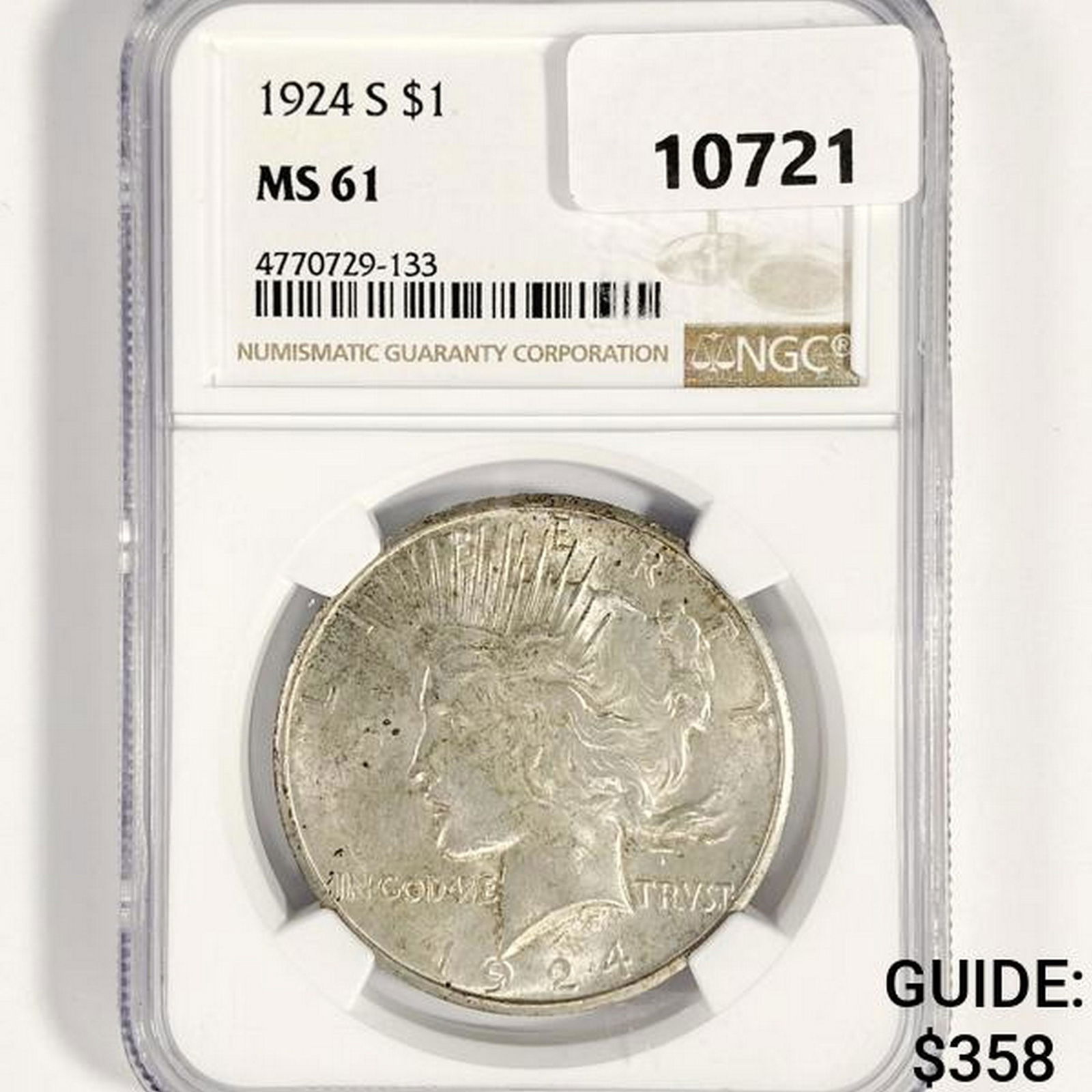 1924-S Silver Peace Dollar NGC-MS61 (1 of 2)