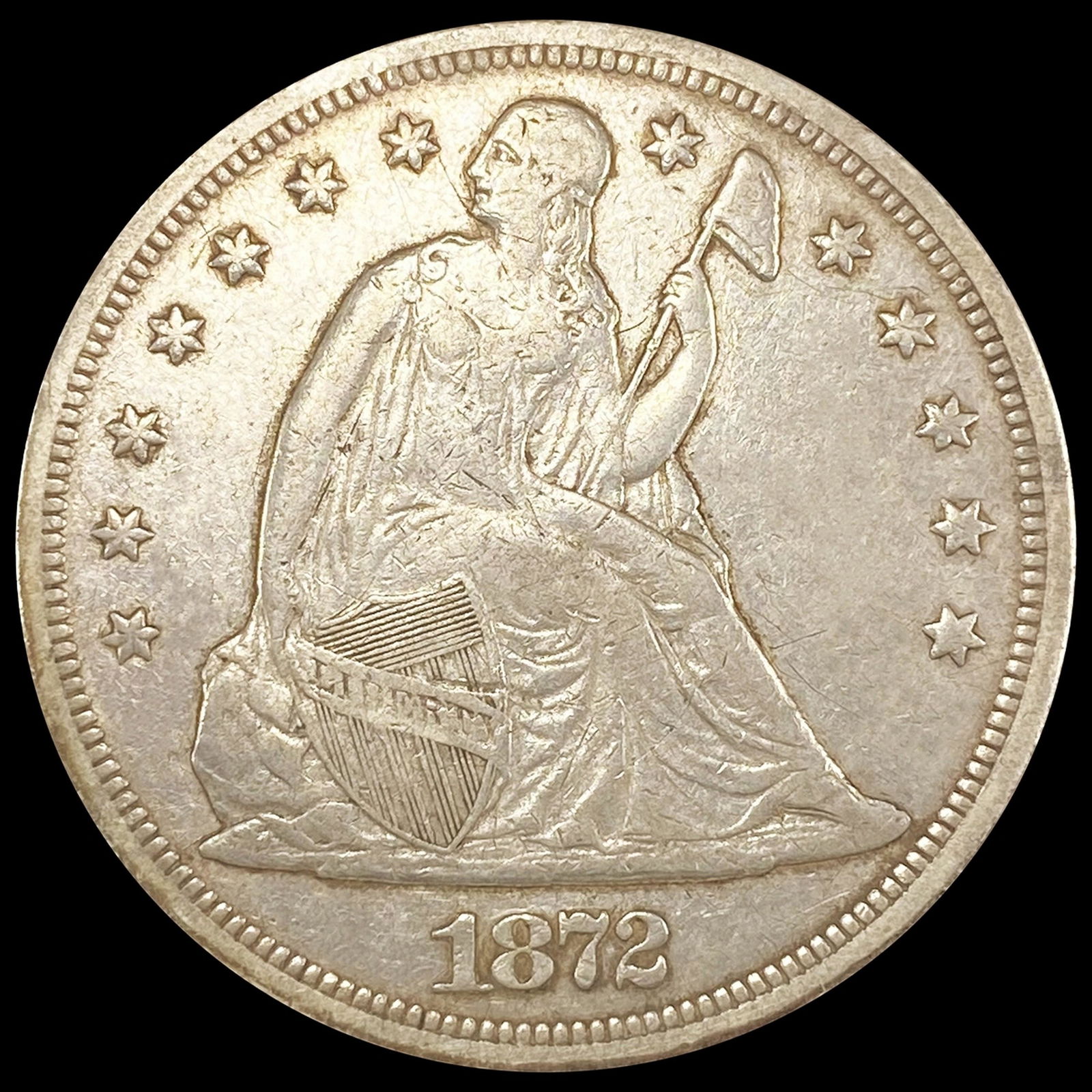 1872 Seated Liberty Dollar ABOUT UNCIRCULATED (1 of 2)